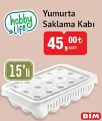 HOBBY LİFE YUMURTA SAKLAMA KABI 15'Lİ
